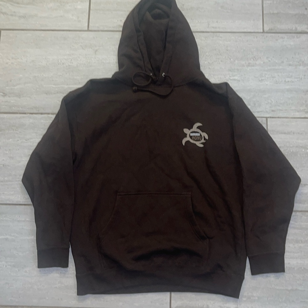 Men's Word Art Hooded Sweatshirt - Honu Turtle - Hawaiian Islands